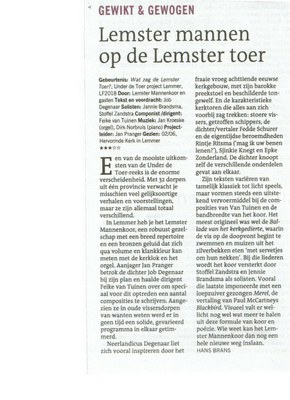 Recensie  'Wat zag de Lemster Toer?' door Hans Brans